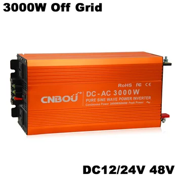 3000W Off Grid Sínusová Vlna Solárny Invertor domov auto power DC na AC možné prispôsobiť