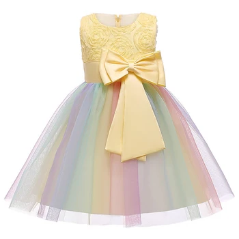 4 Farby Detské Dievčenské Šaty Letné Rainbow Oka Veľké Čela Strany Princezná Šaty Bez Rukávov Pre Bežné Festival Elegantné Šaty Deti