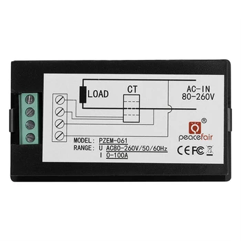 Digitálny LCD Panel Monitor NAPÁJACIEHO Napätia Metrov 100A/80~260V Power Energy Voltmeter Ammeter Watt Aktuálne Zosilňovačov Volt na Meter Tester