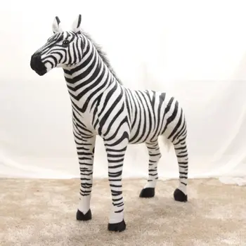 Mäkké, Vypchaté Plyšové Zviera Vankúš Realistické Zebra pre detské Narodeniny Darček Nábytok Gauč Vankúš
