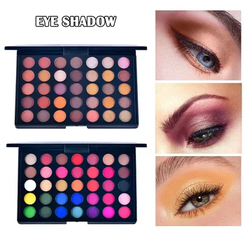 Hot predaj 35 Farby Eyeshadow Makeup Paleta Matným Leskom Trvalé Jemný Prášok make-up Set