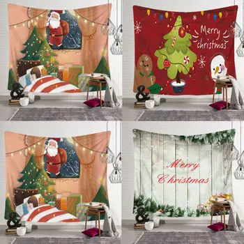 Vianočné Santa Claus Gobelín Izba Stene Visí Tapisérie Dekor Snehu Darček Vianočný List Vytlačiť Nový Rok Dekor