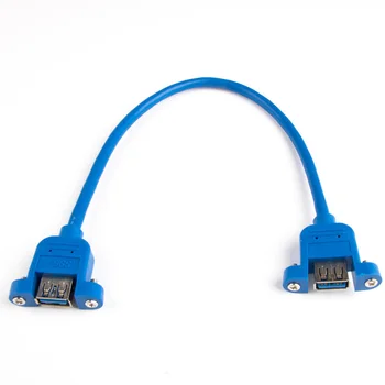 USB 3.0 Žien a Žien Panel Prípojný Kábel USB 3.0 Rozšírenie Dátového Kábla Zamknúť Panel s M3 matice Skrutky
