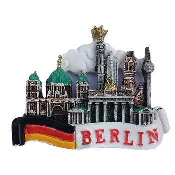 3D Berlín Nemecko Atrakcie Pamätník Chladnička Magnet Ručné živice Chladnička Domáce Dekorácie Plavidlá so suvenírmi Zber NOVÉ