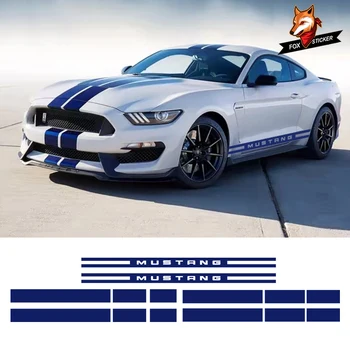1 Sada Predná Zadná Kapota Strechy batožinového priestoru Grafické Odtlačkový Nastaviť Nálepky Bočné Dvere Rocker Panel Pruhy pre Ford Mustang-2017
