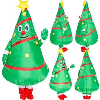 Nový štýl vianočné cartoon nafukovacie bábiky kostým santa claus zdobiť rekvizity maskotom nafukovacie vianočný stromček oblečenie