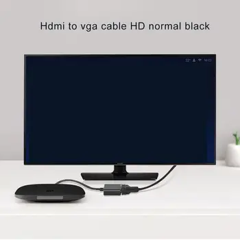 Kompatibilný s HDMI Na VGA Konverzný Kábel, Adaptér sa Pripája kompatibilný s HDMI Port VGA Port Pre PC, Notebook, Smart TV Box Iné Zariadenia