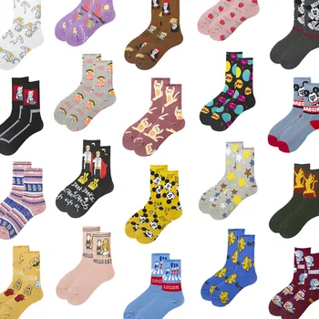 Kreatívne Vysoko Kvalitné Módne Harajuku Šťastný Muži Ženy Ponožky Jahoda Legrační Karikatúra Tlače Ponožky skateboard Frui Ponožky