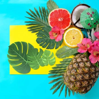 70PC Umelého Palmového Lístia Tropické Leaf Dekorácie Jungle Party Dekorácie Pláži Narodeniny Hawaii Party Dekorácie