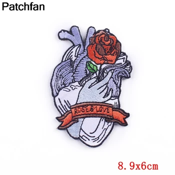 A4019 Patchfan Cartoon Žehlička na Oblečenie Srdce Škvrny Odznaky Módne Vangogh Výšivky Oblečenie Odev T-shirt DIY Patch