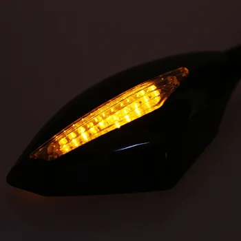 1 Pár Black Motocykel Spätné Zrkadlá w/Šípku Štýl LED smerovku Žltá kontrolka Auto Príslušenstvo