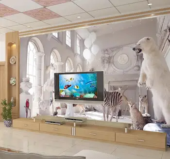 Zviera Foto 3d Tapety Pre Obývacia Izba 3D Pozadia na Stenu Elegantný Minimalistický Dizajn Nástenných novinách Domova