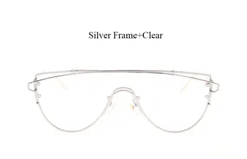 Flat Top Okuliare Ženy UV400 Zrkadlo Mužov Slnečné Okuliare Žena Eyeware Rám jasné, Transparentné VictoryLip Značky Módny Návrhár