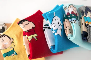 Letné Módy Roztomilý Ženy Lode Ponožky Anime Crayon Shinchan Krásne Bavlnené Kawaii Kórejský Harajuku Radi Vtipné Ponožky