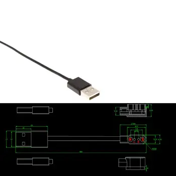 80 cm Magnetické USB Nabíjanie Nabíjací Kábel Kábel Pre Smart Hodinky s Magnetics Plug 2.84 mm