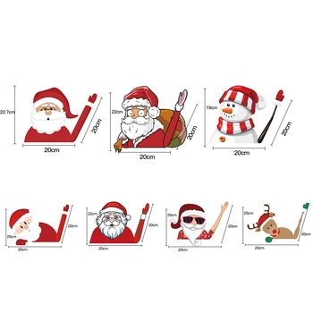 Cartoon Santa Claus Mávali Auto Nálepky, Auto Stierač Nálepky Na Vianoce, Santa Claus DIY Zadné Sklo Okna Mával Auto Samolepky