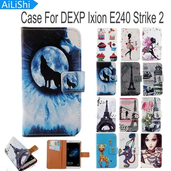AiLiShi Knihy Flip PU Kožené puzdro Pre DEXP Ixion E240 Strike 2 Prípad Módne Kreslené, Maľované Ochranný Kryt Kože S Card