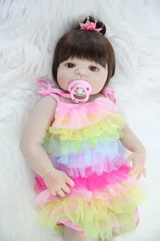 55 cm Full Silikónové Reborn Baby Doll Hračky Pre Dievčatá Lacné Bonecas Novorodenca Princezná Bebe Nažive Deti k Narodeninám Darček