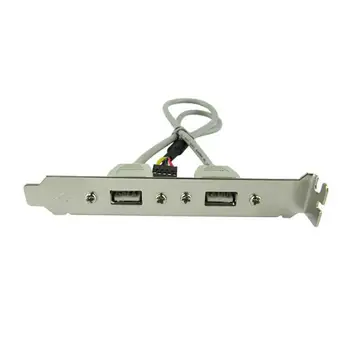 Nové Doske 2 Port USB 2.0-9 Pin Hlavičky Držiak Predlžovací Kábel Adaptéra pre Počítač Zadnom Paneli, Stredová 9Pin Predĺžiť Kábel