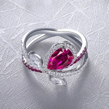 Huitan Luxusné Veľká Kvapka Vody Tvar Cubic Zirconia Kríž Prstene pre Ženy Ušľachtilý Večierok Prst Príslušenstvo Vyhlásenie Šperky