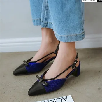 Letné Nový vzor, Európa, Amerika módne Prahu Modrá Patchwork Vysoké podpätky Ženy sandále striebristé gules modrá banquet Ženy sandále