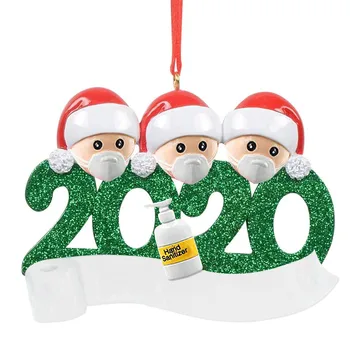 2020 Karantény, Vianočné Dekorácie, Závesné Prívesok DIY Darček Prívesok Santa Claus S Maskou Sanitized, Vianočné Ozdoby Zariadených izbách