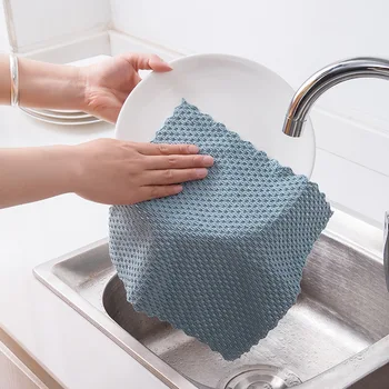 4pcs Kuchyňa Anti-grease utieranie rag efektívne Super Absorpčné Jemnou Handričkou domov pranie jedlo v kuchyni, Čistenie uterák
