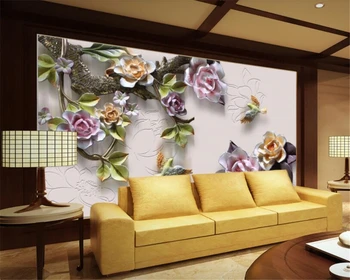 Beibehang Prispôsobiť akejkoľvek veľkosti 3d tapeta plastický rose, TV joj, múr múr papier domova papier peint nástenná maľba 3d behang