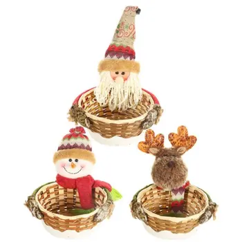 Vianočné Cukrovinky Úložný Kôš Dekorácie Santa Claus Skladovanie Koša Darčeky, Vianočné Dekorácie, Vianočné Cukrovinky Úložný Košík