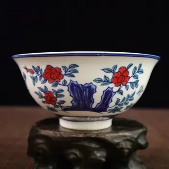 Čínske staré porcelánové Pastel porcelánu Modré a biele plus farba požehnanie kuracie vzor misa