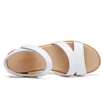 BEYARNEWomen je plochý sandále Originálne kožené sandále pre dámy letné plážové topánky na platforme Sandál žien bežné shoesL009