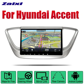 ZaiXi Android 2 Din Auto Rádia Pre Hyundai Akcent 2016~2019 Auto Multimediálny Prehrávač GPS Navigačný Systém, Rádio, Stereo