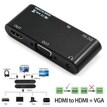 Willkey HDMI / VGA, Audio Kábel HDMI Rozbočovač HDMI a VGA Prevodník Digitálny Analógový HD1080P Pre PC, Notebook Tablet
