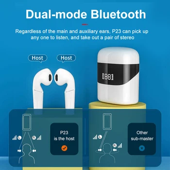 Dotykové Ovládanie Led Displej Bluetooth Slúchadlá, Automaticky Pripojiť Mini Slúchadlá s Mikrofónom