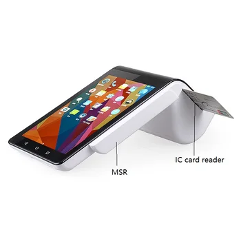 7 palcový android 4G, Všetko v Jednom POS stroj bill tlačiarne čiarových kódov, kreditných kariet na predaj