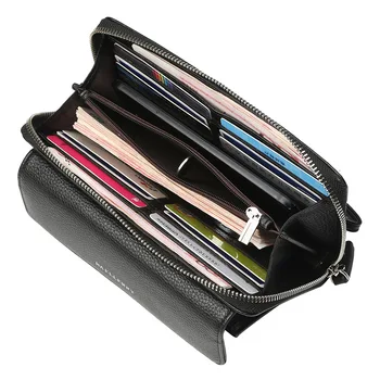 Baellerry pánske dlhé peňaženky veľká-kapacita zips spojka taška liči vzor multi-card pozíciu spojka