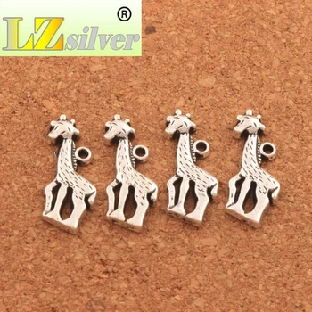 Žirafa, pozerať sa Dole Kúzlo Korálky 15x21.5mm 30PCS Zliatiny Zinku Prívesky Zliatiny Ručne vyrábané Šperky DIY L038