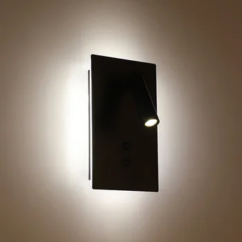 Námestie 14W LED Wall Mount Svietidlo Okolia Nočná Lampa Otočná Pozornosti DualSwitch Obývacia Izba Biela/Čierna shell