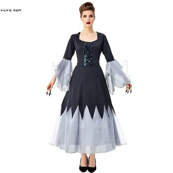 Čierne šaty s Spp Žena Čarodejnice Cosplay Žena Halloween Čarodejnice Kostýmy Karneval Purim Maškaráda Bar Úlohu hrať party šaty