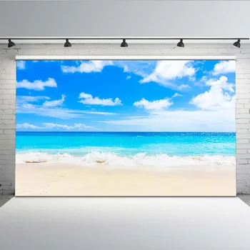 Mehofoto Fotografie Pozadia Modrej Oblohy a Mora Vlny Photo Booth Pozadí na Piesočnatej Pláži, Rekvizity Letnú Dovolenku G-512