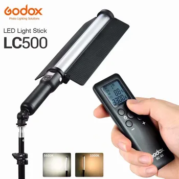 Godox LC500 Rukoväť LED Svetlo Stick 3300K-5600K Nastaviteľné Vstavané lithiunm Batérie + Diaľkové Ovládanie Lightting + AC Power Charge