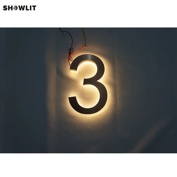 Mosadz Tváre Akryl Chrbtom LED Podsvietený Čísla Domu