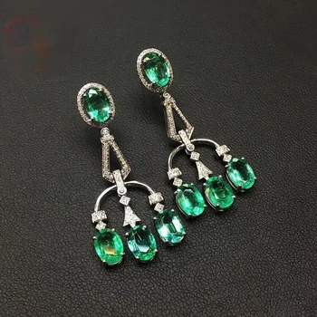 ženy náušnice zelená gem stud náušnice atraktívne smaragdové náušnice 925 silver šperky skutočný prírodný klenot certifikované svetlo luxus
