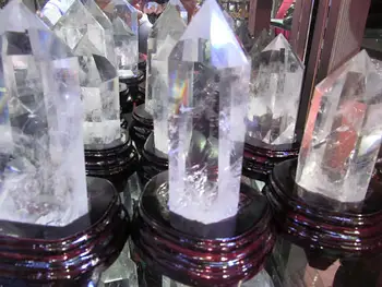 Obrie Kryštál Kremeňa Crystal Veže Bod jasné biele quartz rainbow quartz oblasti drahokam 50-200 mm 8 cm