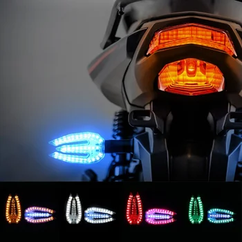 2 ks Motocykel Zase Signálne Svetlá 12v dc 33 LED Dual Color Otáčanie Ukazovateľov Jantárová Svetlá DIY Motocyklové Príslušenstvo