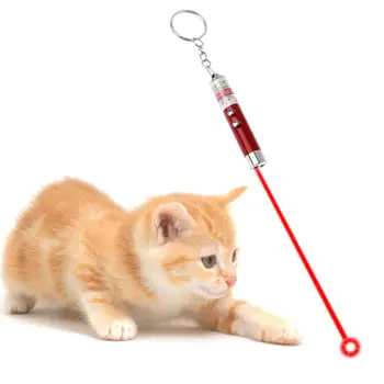 Mačka Teaser Svetlo Multi Funkčné Pet Hračky LED Lampu Perom Ukazovateľ 2 v 1 Krúžok Pes, domáce Zvieratá Produkty Keychain Prenosné Hliníkové Všetky