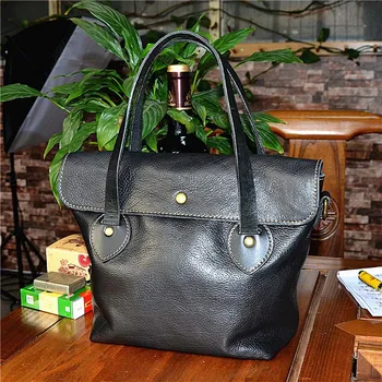 EUMOAN Nové prvá vrstva cowhide kožené kabelky kabelky činením rastlinným činidlom kožený retro taška Messenger taška