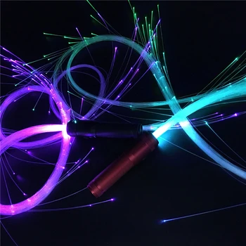 Farebné Farebné LED Optický Bič 1.8 M 360-Stupňový Otočný Super Jasné Svetlo Do Rave Prietok Čipky Tanec Bič Svetelnej Strane Lana