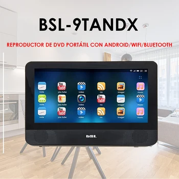 Android 9 palcov prenosný auto DVD prehrávač BSL-9TANDX, dotykový displej, bluetooth a wifi pripojením na internet, port SD TF