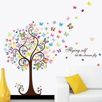 Romantický Motýľ Strom Vymeniteľné Stenu, Nálepky, Spálňa, Obývacia Izba Domov DIY PVC Nálepky Domova Novej kuchyne